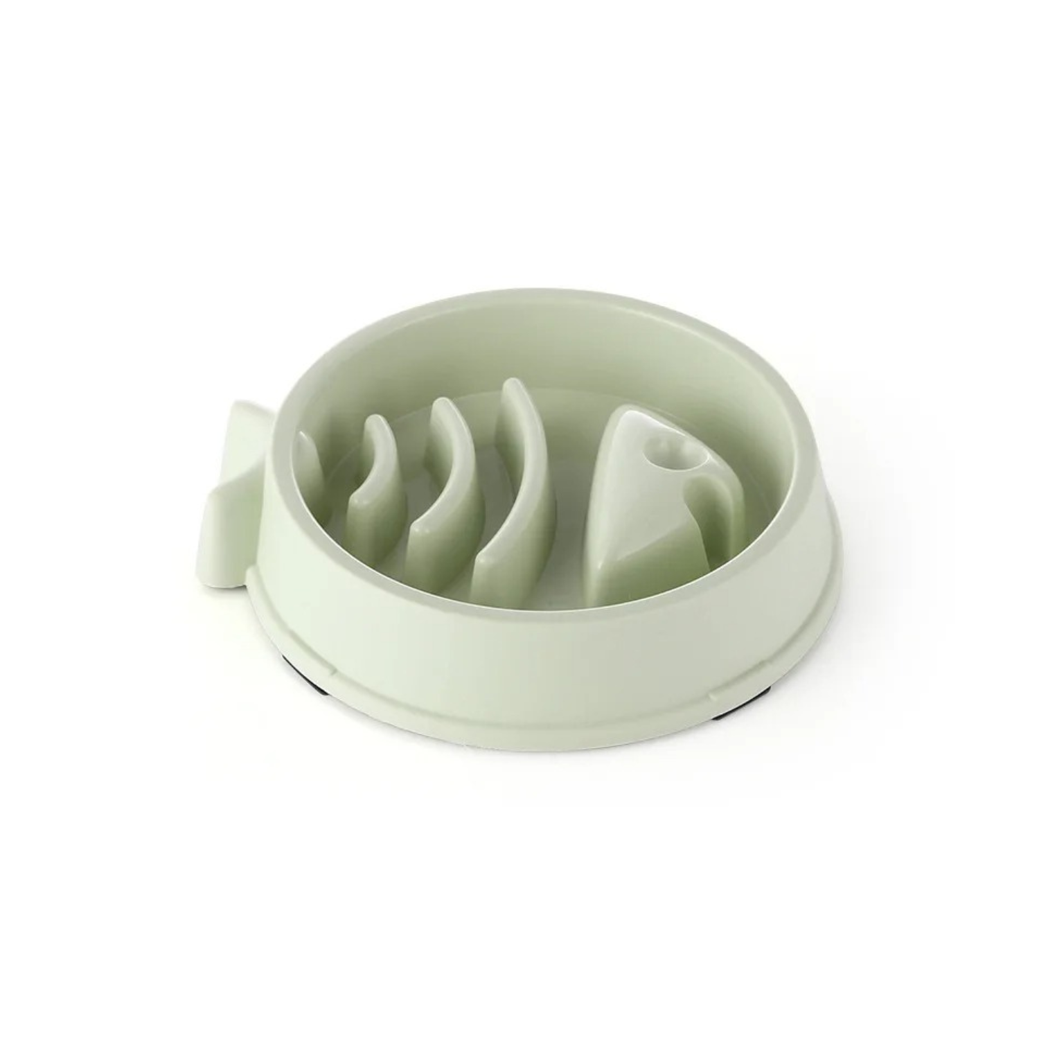 Gamelle anti-glouton verte pour chien avec design incurvé ralentissant l'alimentation.