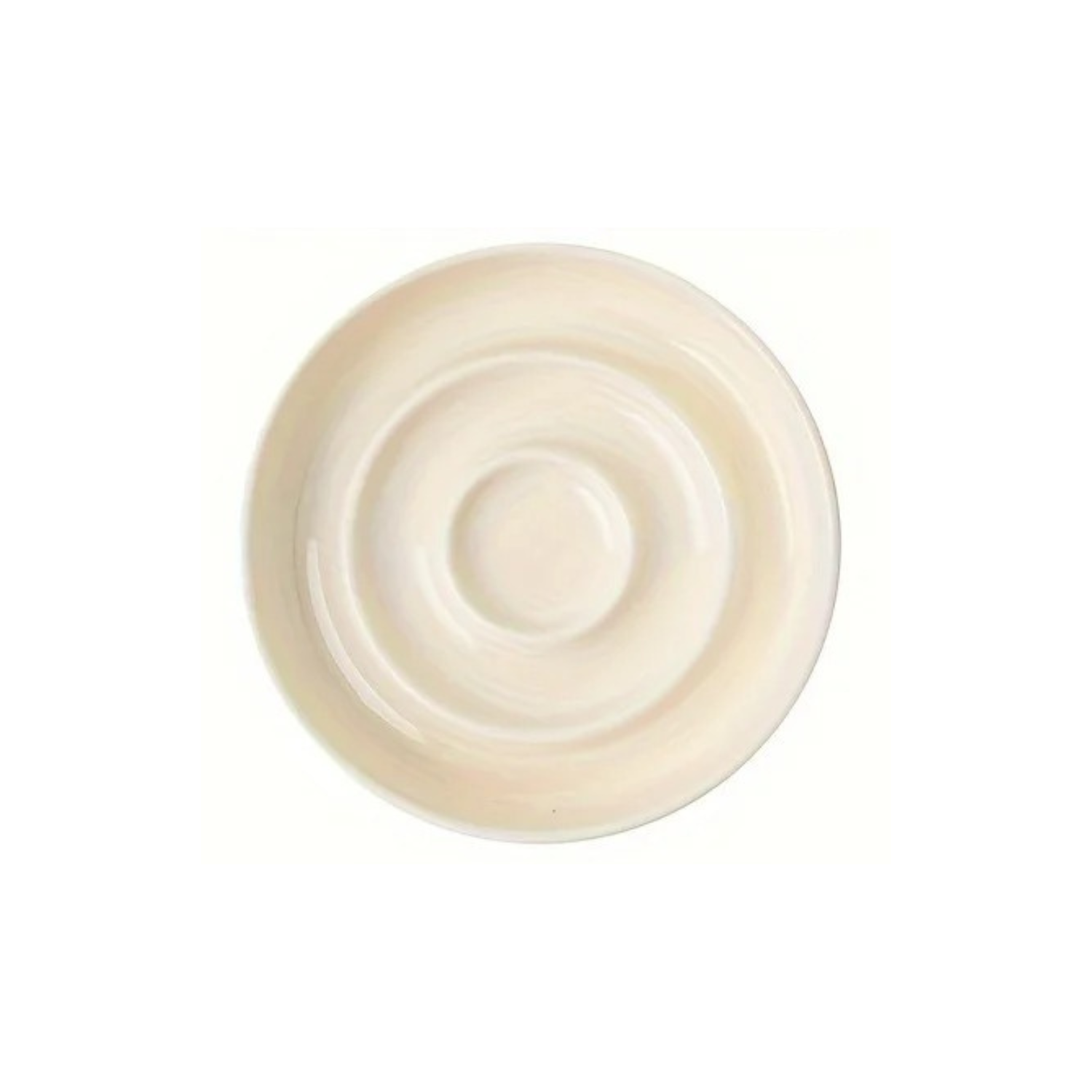 Gamelle anti-glouton en céramique couleur œuf pour chien, style laisse et collier intégré.