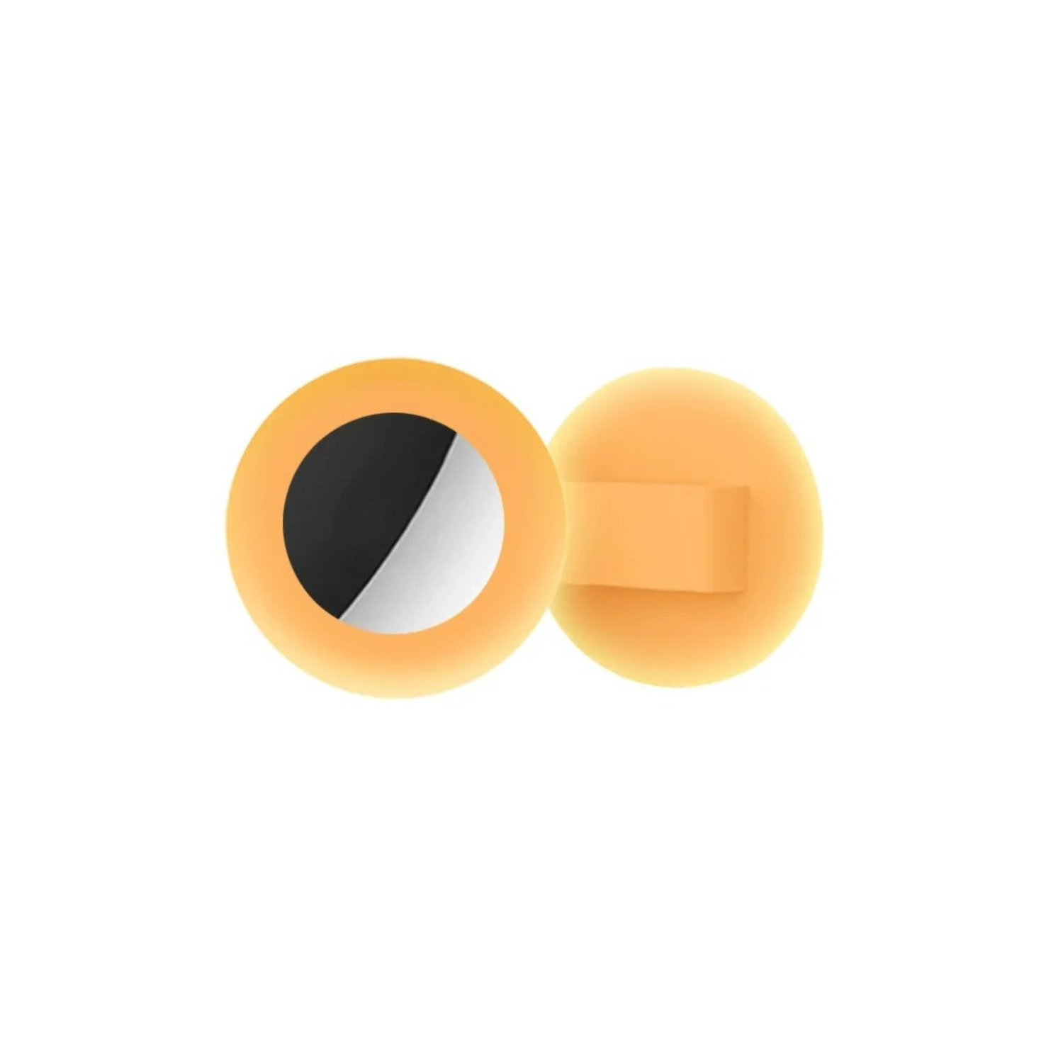 Porte AirTag rond orange pour collier, laisse ou gamelle de chien.