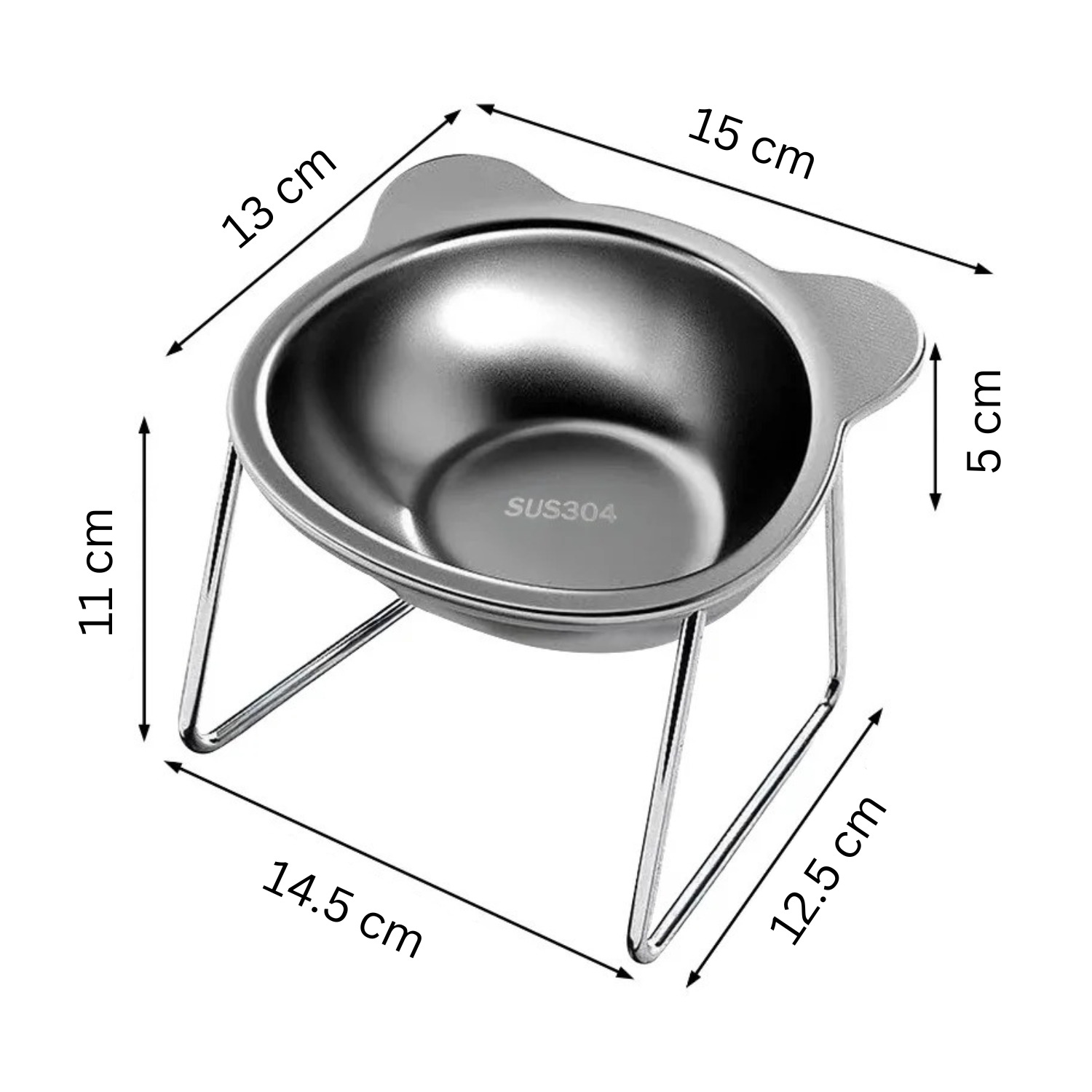 Gamelle surélevée - Acier Inoxydable