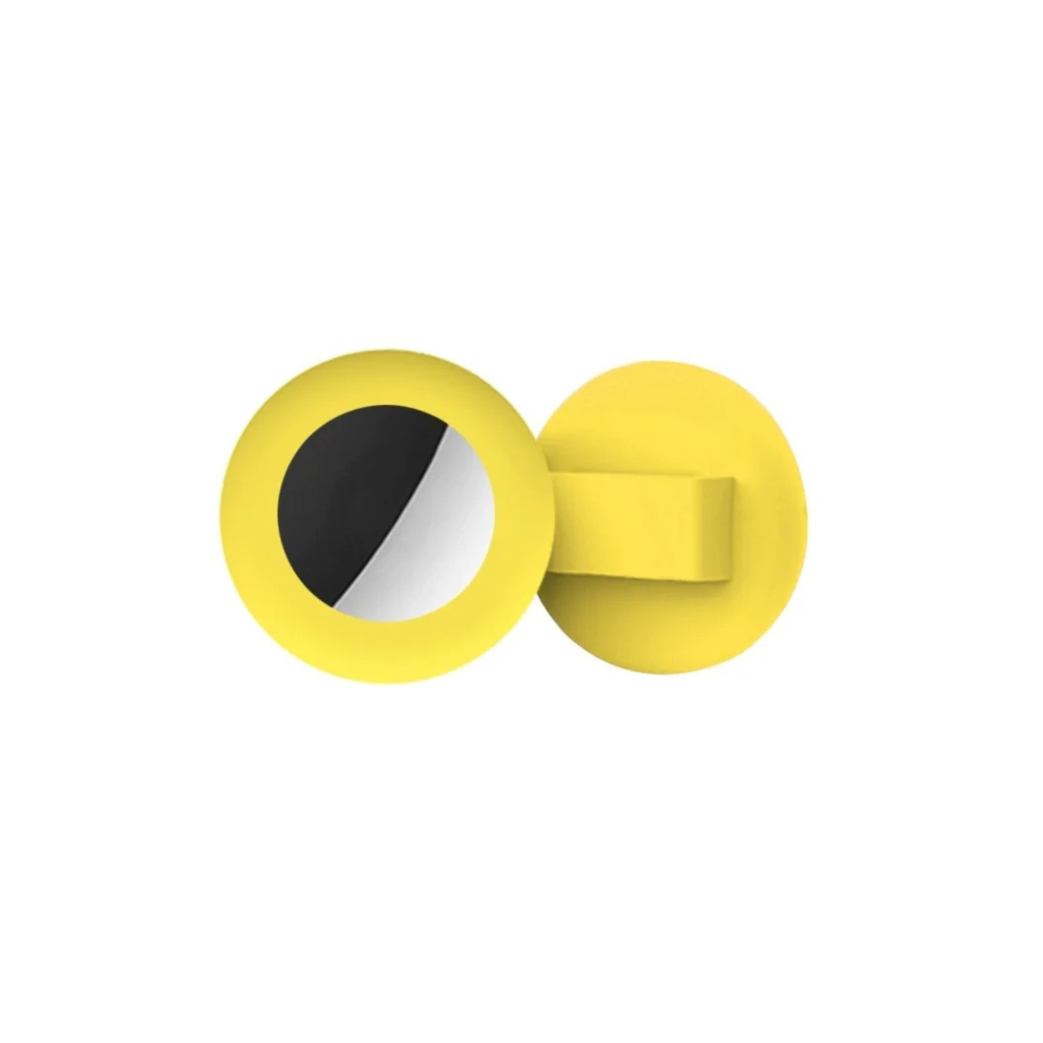 Porte AirTag jaune en silicone pour collier ou laisse de chien.