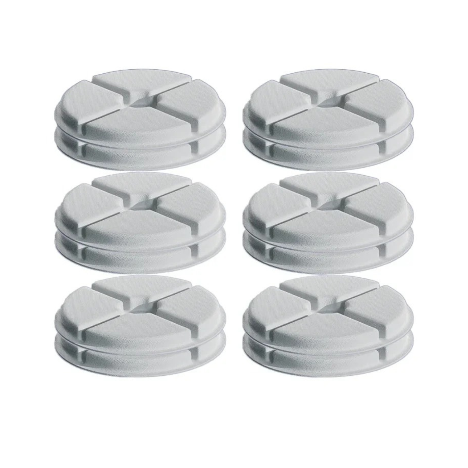 Filtres ronds argentés pour fontaine en céramique, accessoires pour gamelle chien.