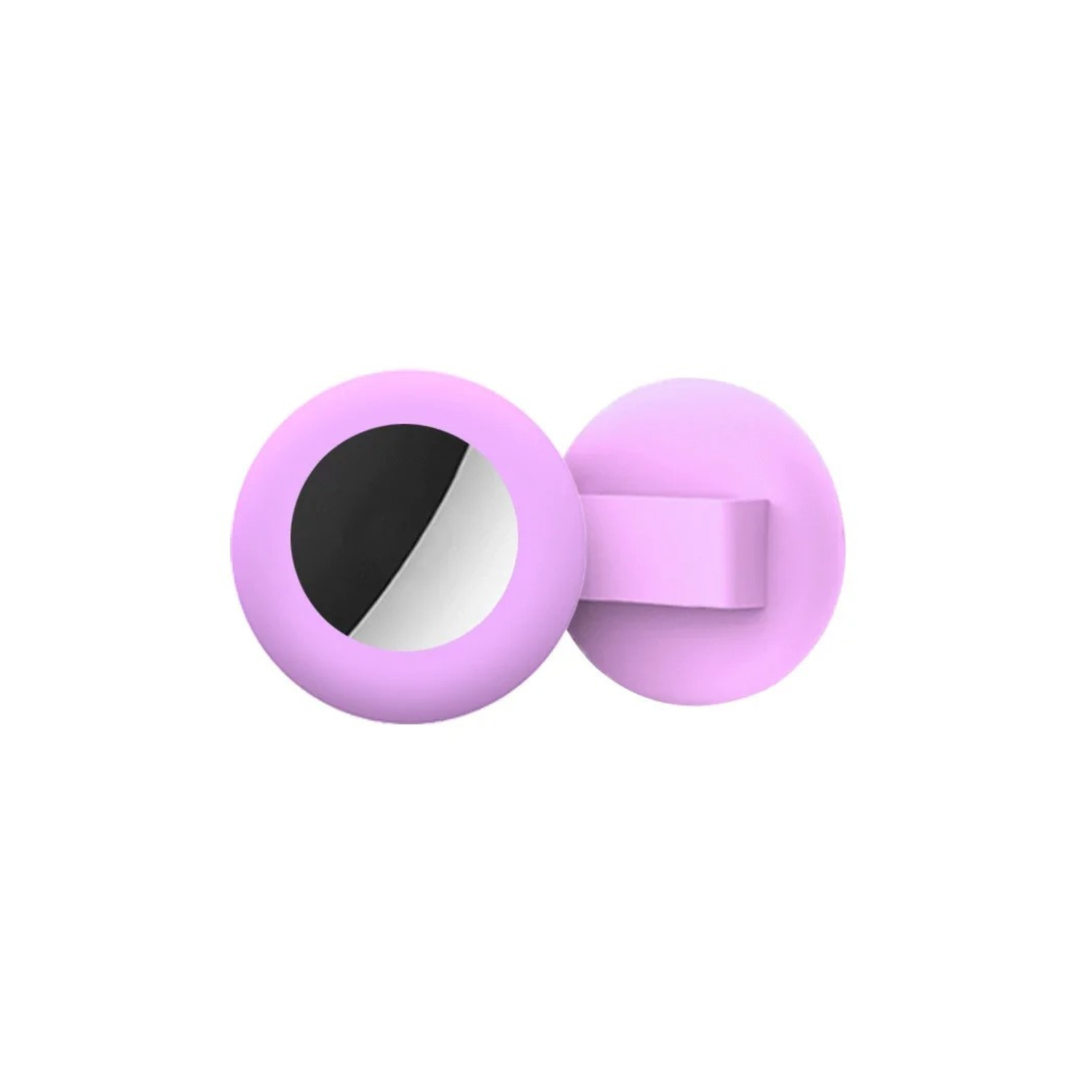 Porte AirTag fushia en silicone pour collier ou laisse de chien.