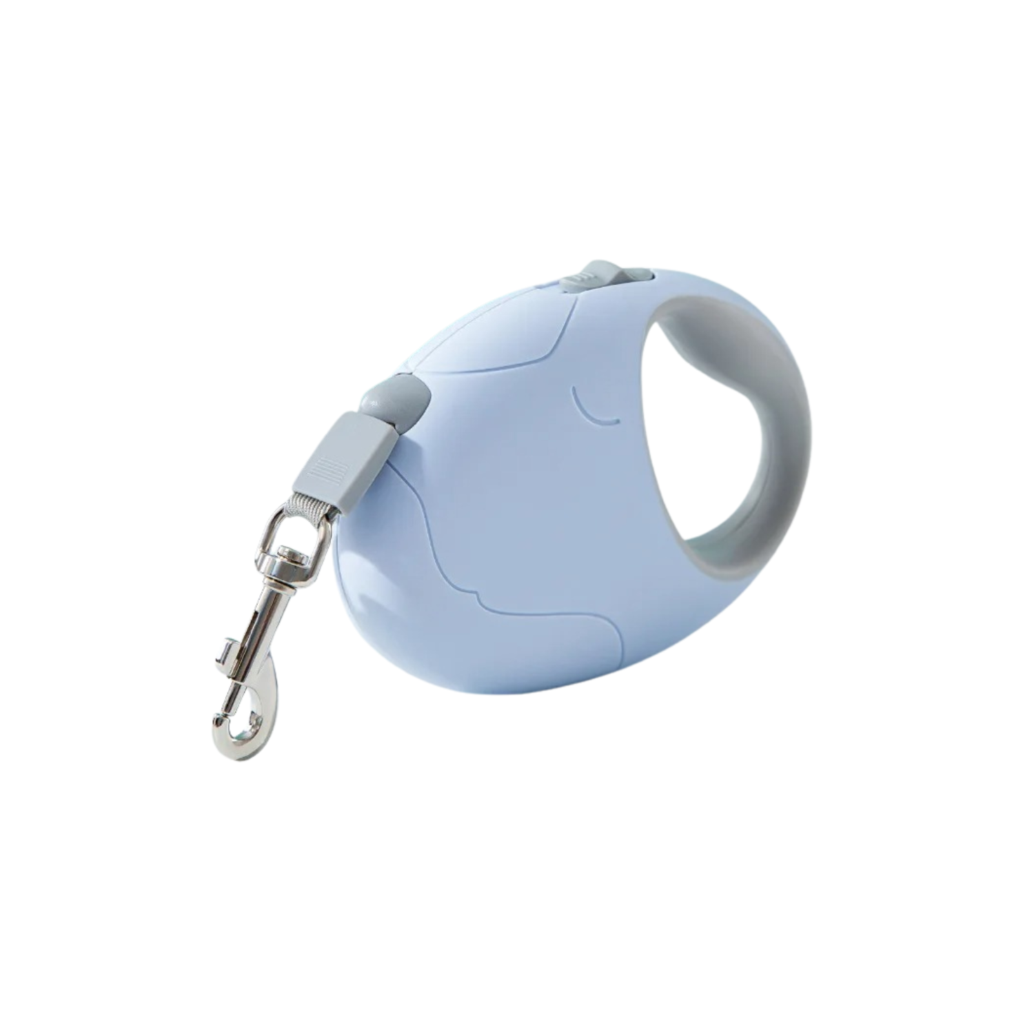 Laisse enrouleur bleue pour chien avec attache métallique solide.