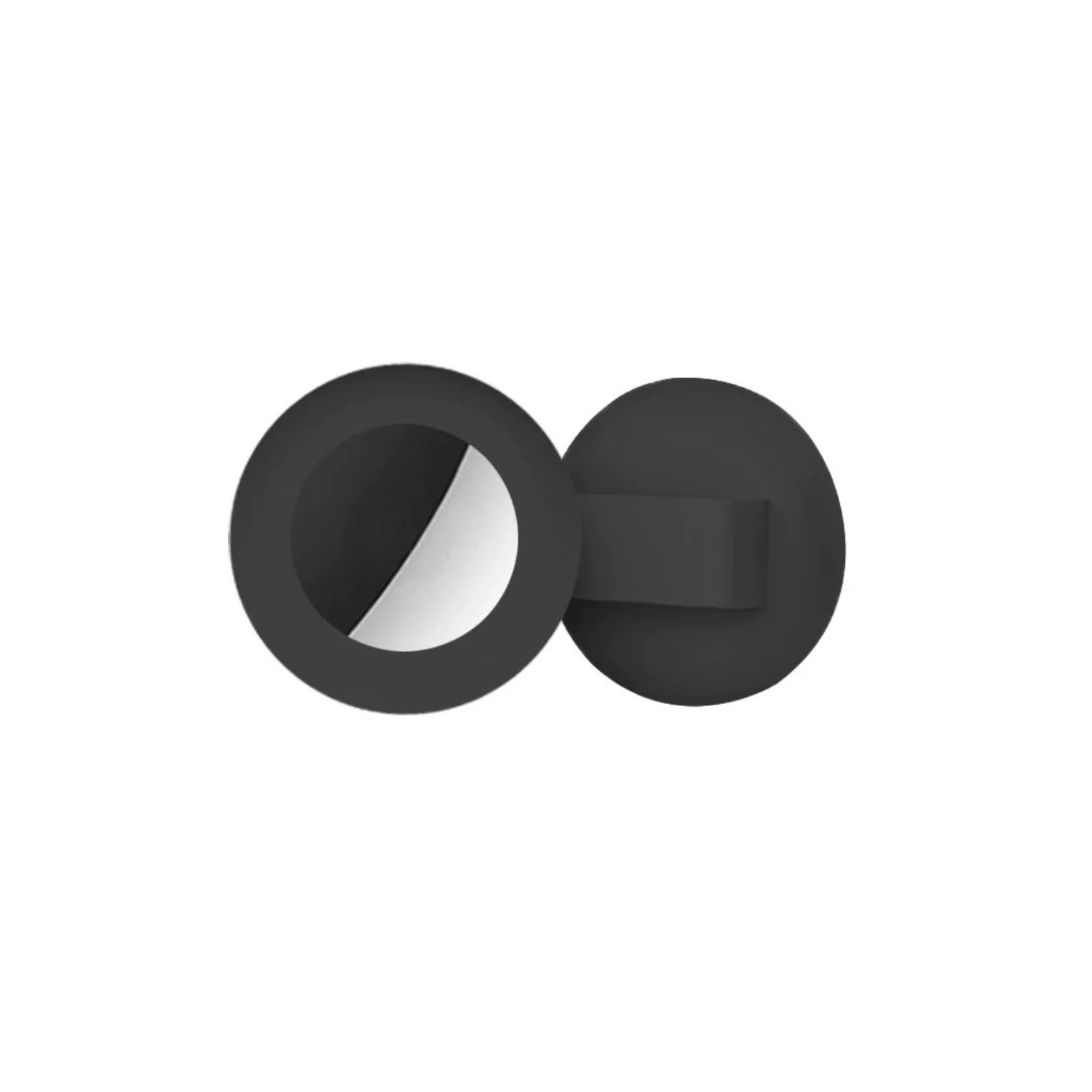 Porte AirTag noir en silicone pour collier ou laisse de chien.