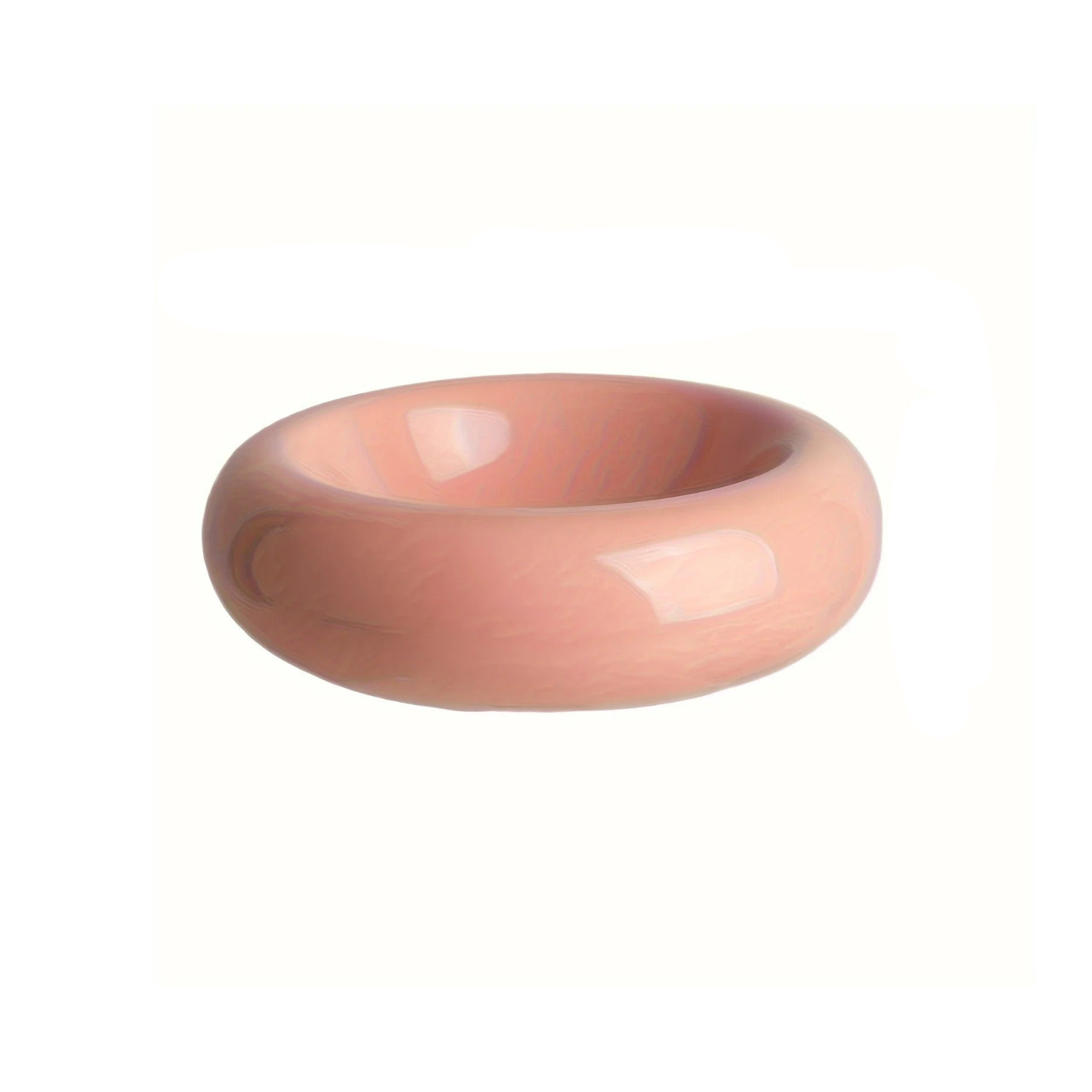 Gamelle en céramique rose pour chien, design lisse et arrondi, assorti à laisse et collier.