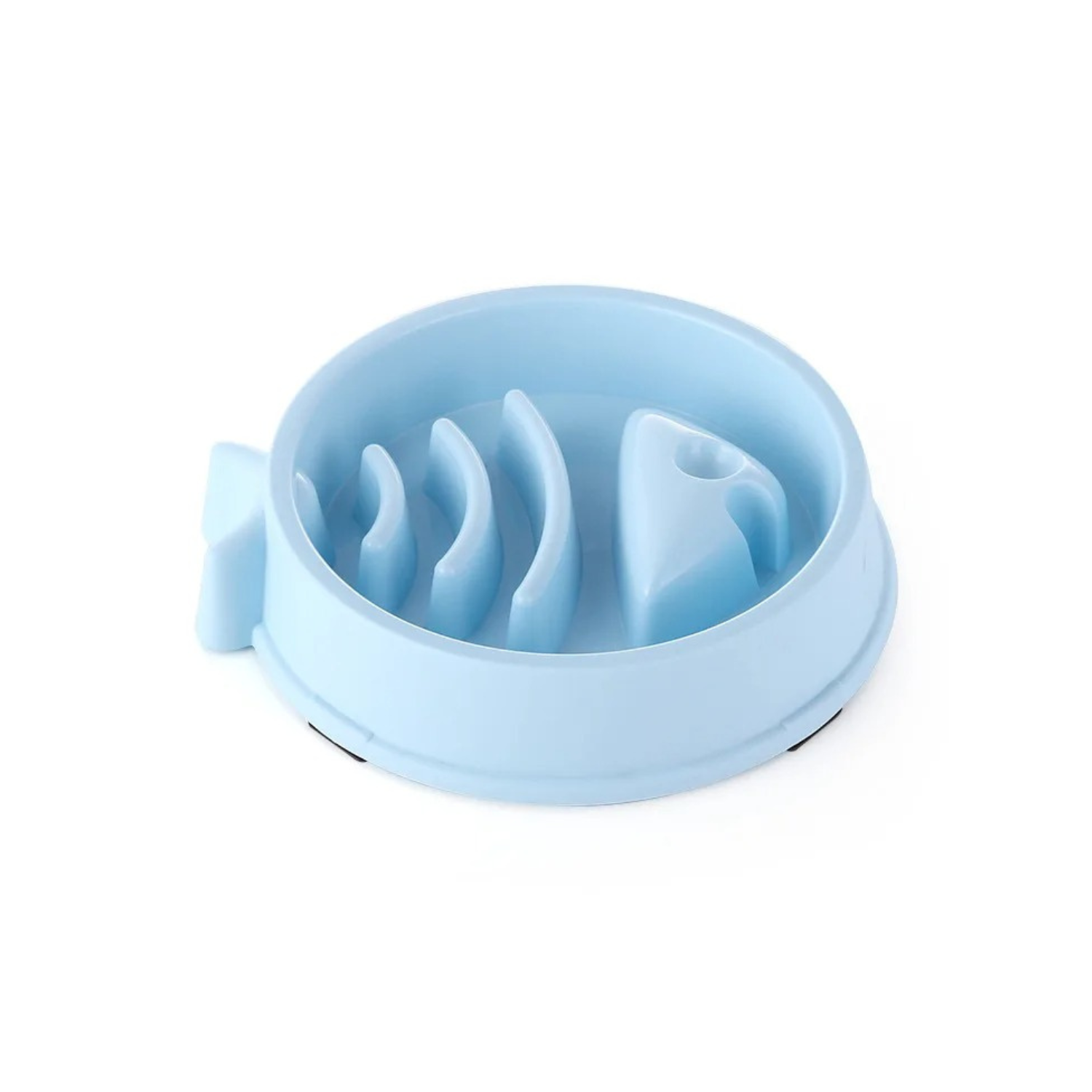 Gamelle anti-glouton bleue pour chien avec compartiments internes.