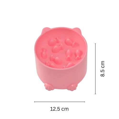 Gamelle anti-glouton pour chat - Rose