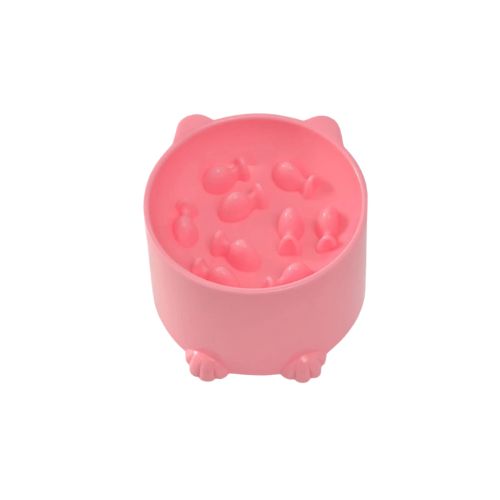 Gamelle anti-glouton pour chat - Rose