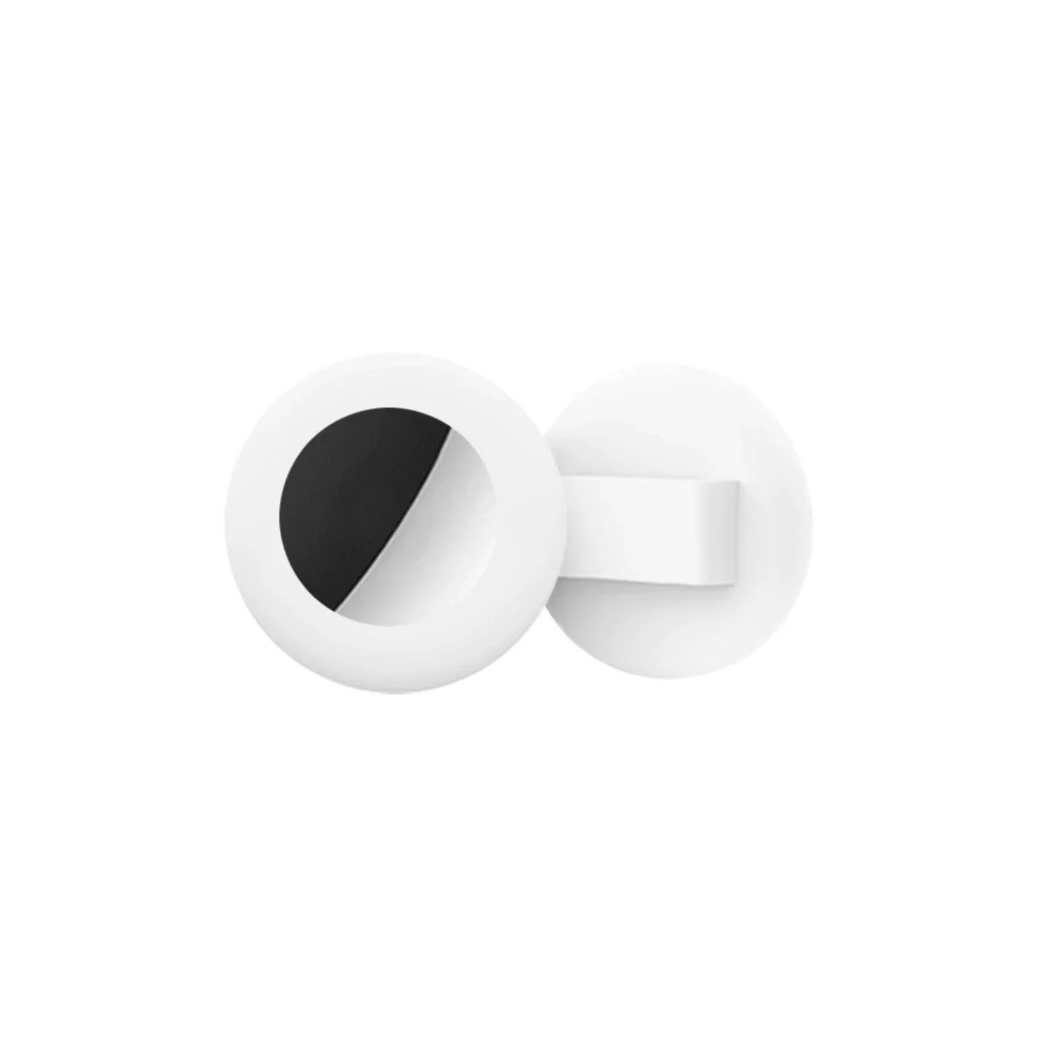 Porte AirTag blanc en silicone pour collier, laisse ou gamelle de chien.