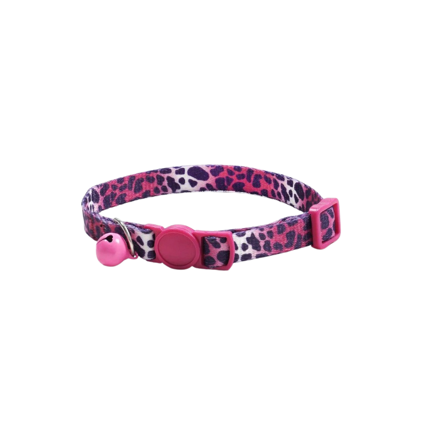 Collier pour chat motif léopard rouge avec clochette, compatible chien et laisse.