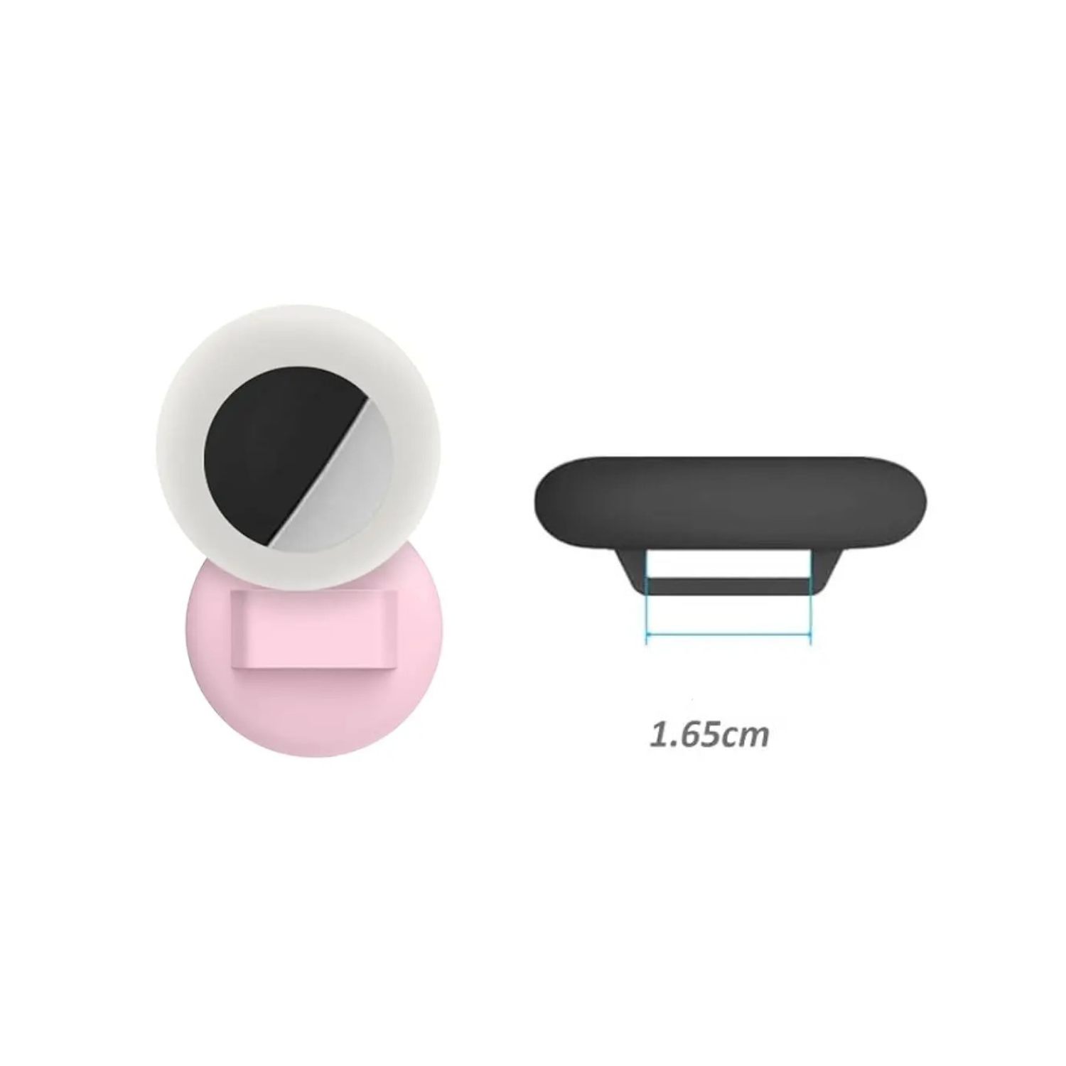 Porte AirTag rose pastel rond compatible avec laisse, collier, gamelle pour chien.
