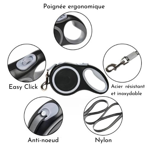 Laisse enrouleur - Gris