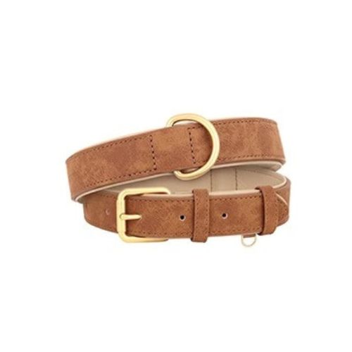 Collier chien cuir - brun 1