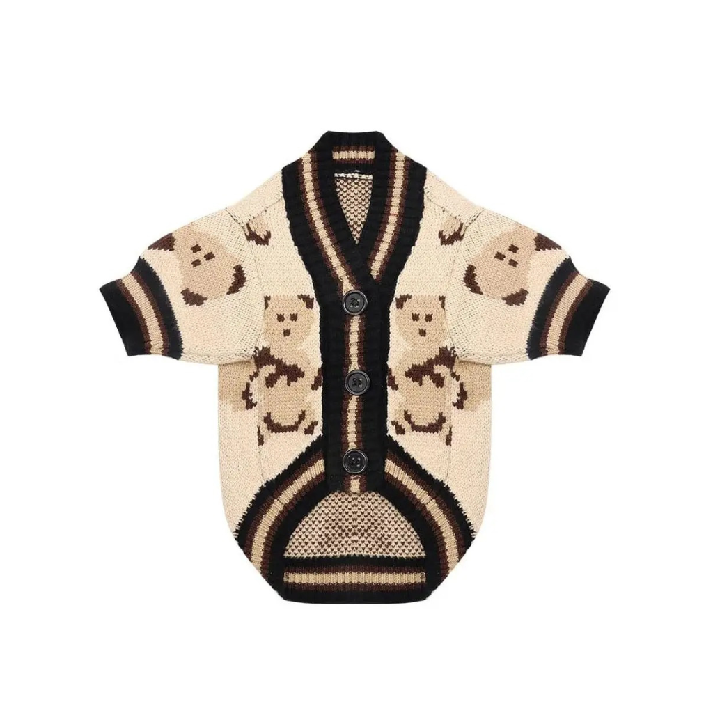 Pull pour chien beige avant