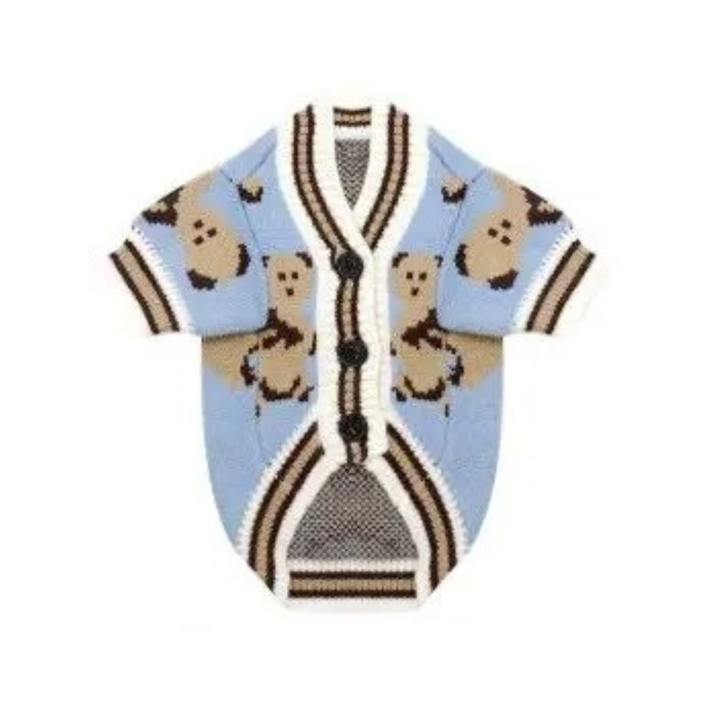 Pull pour chien bleu avant