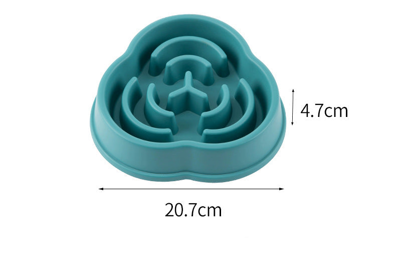 Gamelle anti-glouton bleu pour chien avec compartiments ralentissant la prise de nourriture.